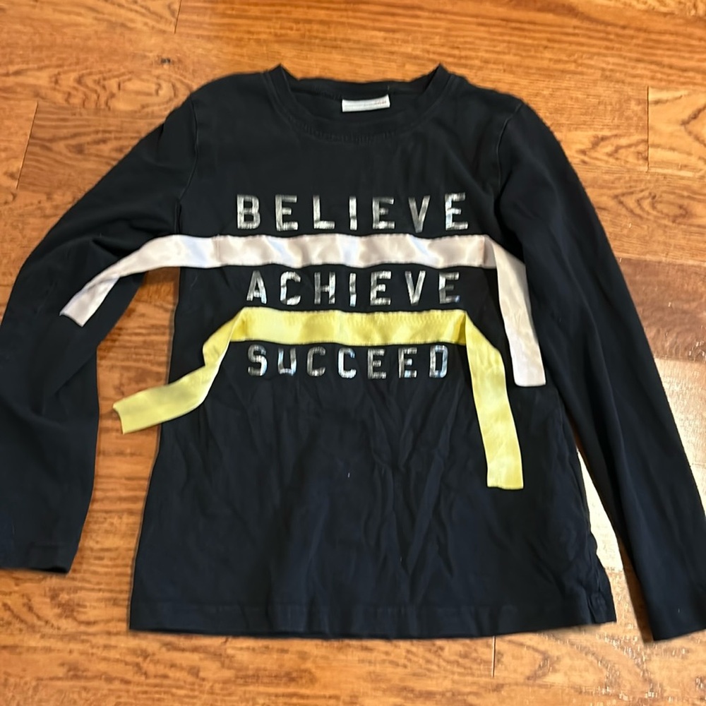 Girl long sleeve top shirt black size 9